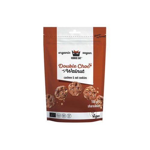 Kookie Cat Dupla csokis diós mini keksz - bio - 100g