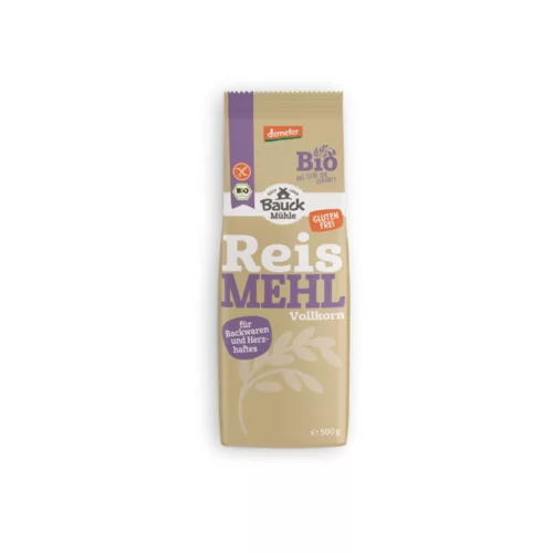 Bauck Hof Teljes kiőrlésű rizsliszt gluténmentes - bio - 500g