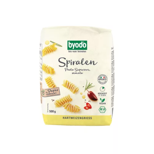 Byodo Spirál, semola tészta - bio - 500g