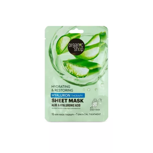 Organic Shop Hidratáló és helyreállító fátyolmaszk aloe verával és hialuronsavval - 25g