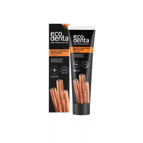 Ecodenta Szénnel és fahéjjal fehérítő fogkrém - 100ml