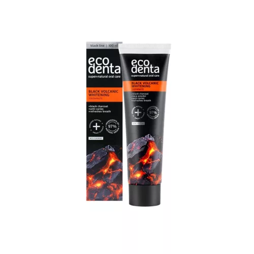Ecodenta Fehérítő fogkrém szén+vulkáni - bio - 100ml