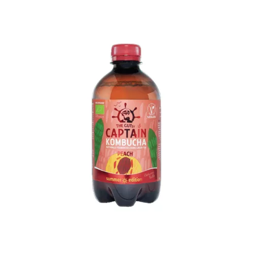 Captain Kombucha Őszibarack ízű kombucha ital - bio - 400ml