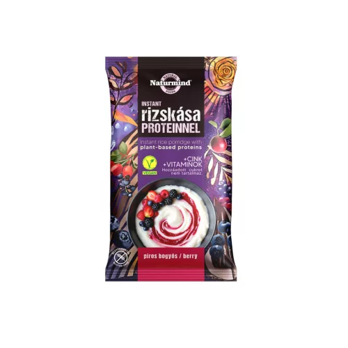 Naturmind Pirosbogyós protein gluténmentes instant rizskása - 44g