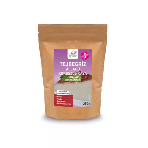 Szafi Szafi Reform tejbegríz állagú kókuszos kása poralap édesítőszerrel  - gluténmentes - 250g