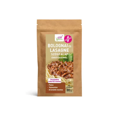 Szafi Szafi Reform bolognai és lasagne szósz alap édesítőszerrel  - gluténmentes - 80g