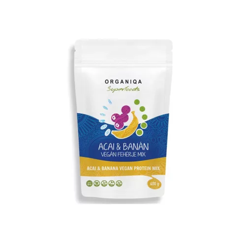 Organiqa Acai-banán Vegán Fehérje - bio - 400g
