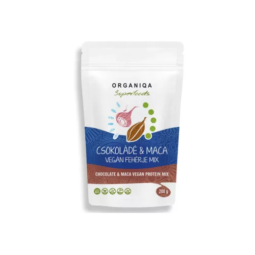 Organiqa Csokoládé-maca fehérje mix vegán - bio - 200g