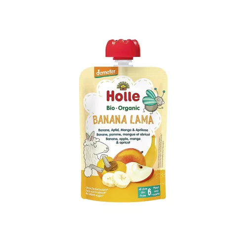 Holle Banana Lama - tasakos gyümölcspüré, gluténmentes demeter - bio - 100g