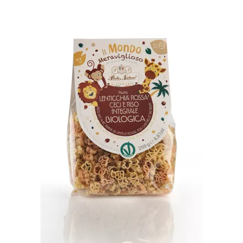 Pasta Natura Vöröslencse&Csicseriborsó barna rizs Savana - bio -  250g
