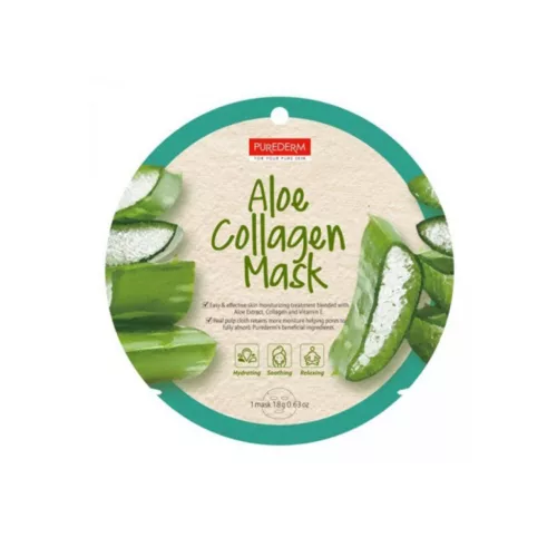 PureDerm Aloe Vera kollagénes fátyolmaszk - 1db