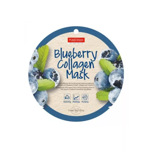 PureDerm Áfonyás kollagénes fátyolmaszk - 1db