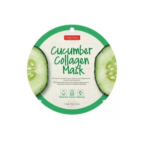 PureDerm Uborka kollagénes fátyolmaszk - 1db
