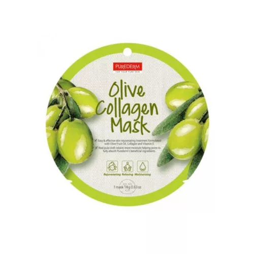 PureDerm Olíva kollagénes fátyolmaszk - 1db