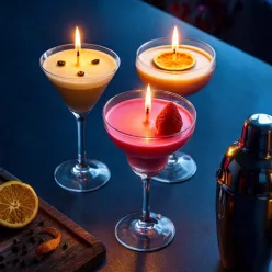 Cocktail Candle Set koktélos pohár alakú gyertyaszett
