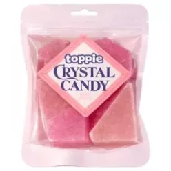   Toppie Crystal candy Rose Quartz Strawberry eper ízű cukor 80g