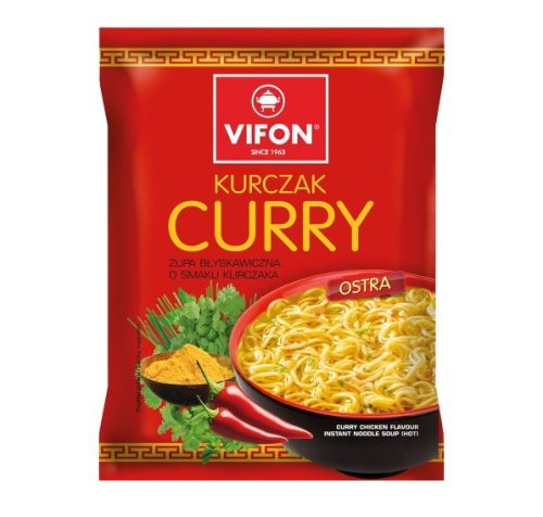 Vifon Curry Chicken Noodle Soup instant Curry-s csirkeleves 70g Szavatossági idő: 2026-05-31