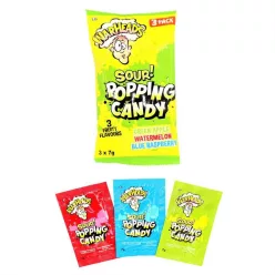   Warheads Sour Popping Candy 3 Pack savanyú robbanócukor csomag 21g