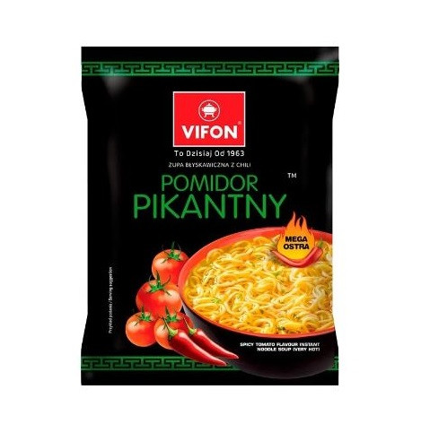 Vifon Pomidor Pikantny/Spicy Tomato Noodles fűszeres paradicsomos instant tészta 70g Szavatossági idő: 2026-05-31