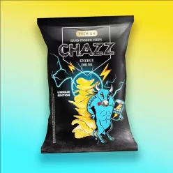   Chazz Energy Drink energiaital ízű burgonyachips 90g Szavatossági idő: 2026-06-07