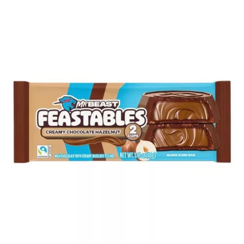 MrBeast Feastables Creamy Hazelnut Cups krémes csokis-mogyorós bonbon 40g