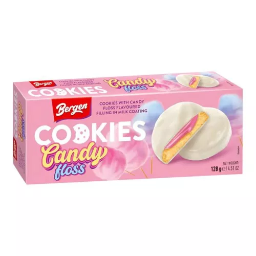 Bergen Cookies Candy Floss vattacukor ízű sütemény 128g