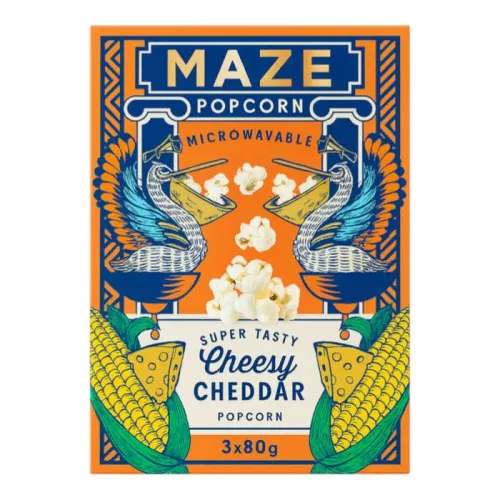 Maze Popcorn Cheesy Cheddar popcorn 3x80g