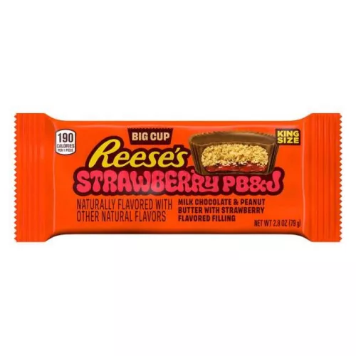 Reeses PB&J Strawberry Big Cup King Size epres-mogyorókrémes csokoládé 79g
