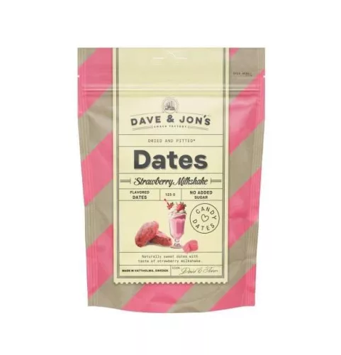 Dave & Jons Dates Strawberry milkshake epershake ízű datolya 125g