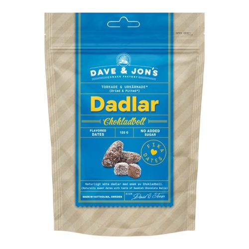 Dave & Jons Dates Swedish Chocolate Ball csokis-kókuszos datolya 125g
