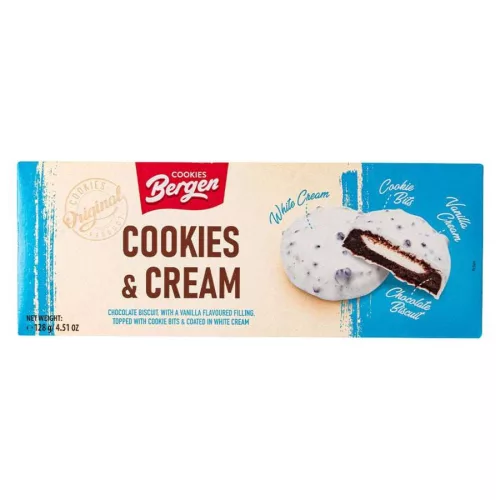 Bergen Cookies and Cream vaníliakrémes sütemény 128g