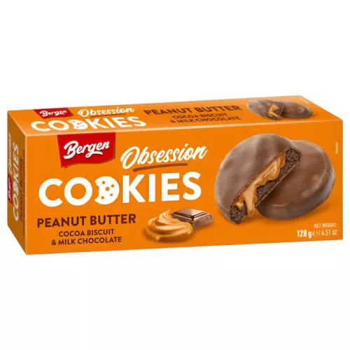 Bergen Obsession Cookies Peanut Butter mogyorókrémes sütemény 128g