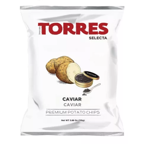 Torres Caviar Chips kaviár ízű burgonyachips 110g  Szavatossági idő: 2026-06-17