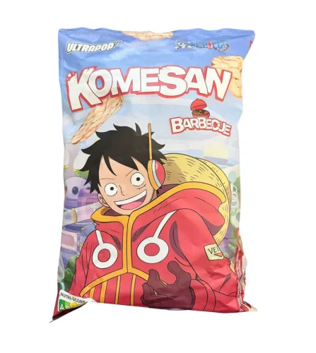 UltraPop One Piece Luffy Komesan BBQ rice chips - BBQ ízű rizschips 60g