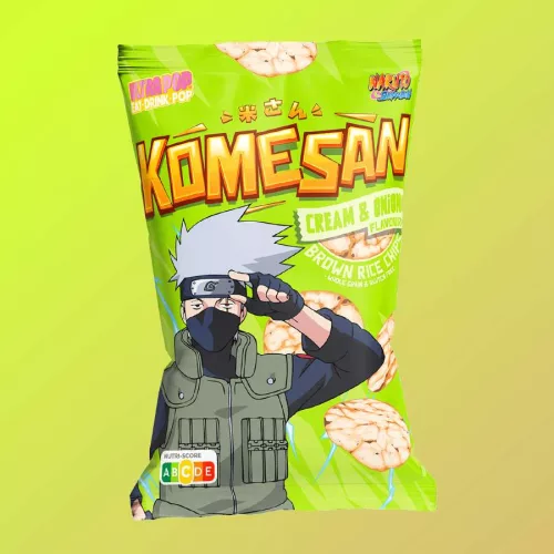 UltraPop Naruto Kakashi Komesan Cream and Onion rice chips - hagymás tejfölös rizschips 60g