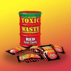 Toxic Waste Red Drum piros dobozos savanyú cukorkák 42g