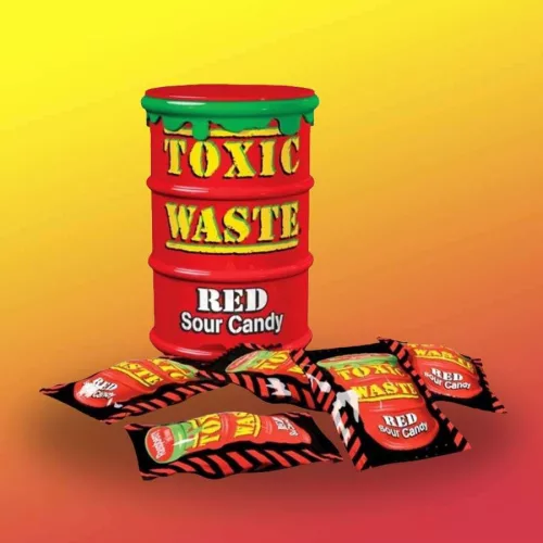Toxic Waste Red Drum piros dobozos savanyú cukorkák 42g