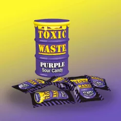 Toxic Waste Purple Drum lila dobozos savanyú cukorkák 42g
