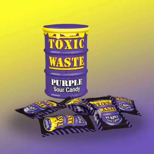 Toxic Waste Purple Drum lila dobozos savanyú cukorkák 42g
