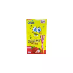   Junyi SpongeBob Strawberry Coated Sticks eperkrémes ropi 48g