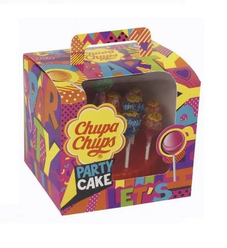 Chupa Chups Party Cake Szülinapi nyalókaválogatás díszdobozban 25db x 6g