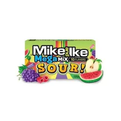   Mike and Ike Mega Mix Sour savanyú-gyümölcsös cukorkák 120g