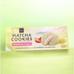   Matcha Cookies Strawberry Cream eper krémes matha bevonatos keksz 96g