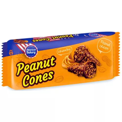 AB Peanut Cones csokis gofritölcsérek mogyoróvajas töltelékkel 112g