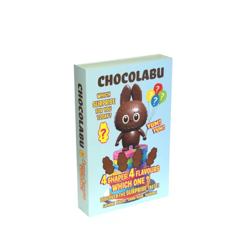 CHOCOLABU Labubu meglepetés csokoládé 4féle ízben és formában 100g