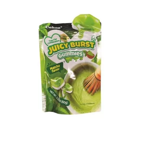 COKOC Juicy Burst Matcha ízű töltött gumicukor 60g