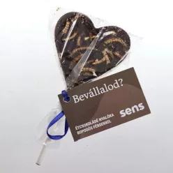 Sens szív formájú étcsokoládé kukacokkal 30g
