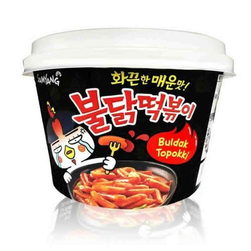 Samyang Buldak Hot Chicken Topokki Bowl Instant Csípős Csirke Rizstészta 185g 