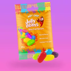   Hot Chip Jelly Beans csípős gyümölcs ízű drazsé cukorkák 60g 