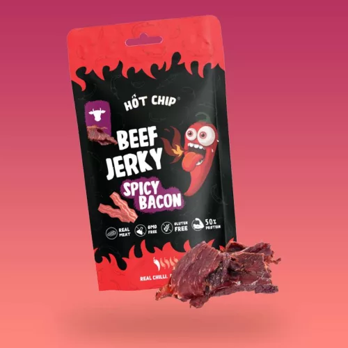 Hot Chip Beef Jerky Chili and bacon 25g